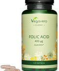 Methyl Folate VegaveroÃƒâ€šÃ‚Â® 400mcg | Natural Folic Acid Tablet Alternative | NO Additives | Vitamin B9 QuatrefolicÃƒâ€šÃ‚Â® (5-MTHF) Pregnancy, Preconception, Maternal Tissue Growth, 120 Vegan Capsules