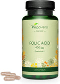 Methyl Folate VegaveroÃƒâ€šÃ‚Â® 400mcg | Natural Folic Acid Tablet Alternative | NO Additives | Vitamin B9 QuatrefolicÃƒâ€šÃ‚Â® (5-MTHF) Pregnancy, Preconception, Maternal Tissue Growth, 120 Vegan Capsules
