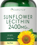 Carlyle Sunflower Lecithin Softgel Capsules 2400Mg 200 Count Rich In Phosphatidyl Choline Non-Gmo, Soy Free, Gluten Supplement
