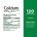 Nature's Bounty Calcium Carbonate & Vitamin D Supports Immune Health & Bone Health 1200Mg Calcium & 1000Iu Vitamin D3 120 Softgels