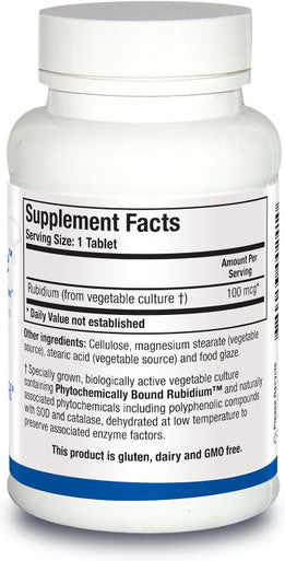 Biotics Research Rb Zyme Whole Food Rubidium Source Ultra Trace Mineral Glandular Health. 100 Tablets