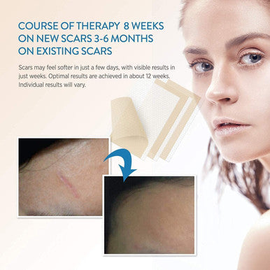 Aroamas Scar Silicone Scar Tape Softens and Flattens Scars From Surgery, Injury, Burns, C-Section, Scratch Marks Reusable Medical-Grade Silicone Scar Sheets For All Skin Types 3"X1.57", 8 Sheets