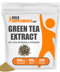 BulkSupplements Green Tea Extract Powder (50% Polyphenols) - Green Tea Supplement for Antioxidants Support - - 500mg , 200 Servings (100 Grams - 3.5 oz)