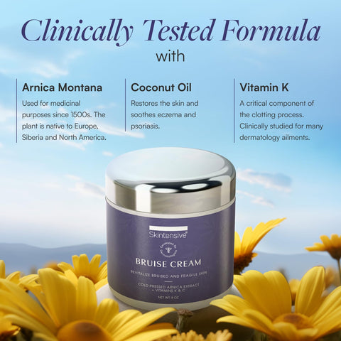 Skintensive Arnica Bruise Cream For Thin Skin - Moisturizing Vitamin K C And E Skin Real 4 Oz