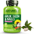 NATURELO Hair, Skin and Nails Vitamins - 5000 mcg Biotin, Collagen, Natural Vitamin E - Supplement for Healthy Skin, Hair Growth for Women and Men Ãƒâ€šÃ¢â‚¬â€œ 60 Capsules