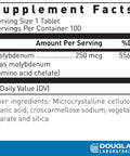 Douglas Labs, Molybdenum 250 mcg, 100 tabs