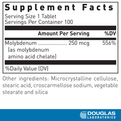 Douglas Labs, Molybdenum 250 mcg, 100 tabs