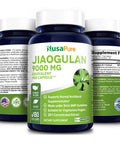NusaPure Jiaogulan 9000 mg 180 Veggie Capsules (Extract 20:1, Vegetarian, Non-GMO & Gluten-Free) Gynostemma Pentaphyllum