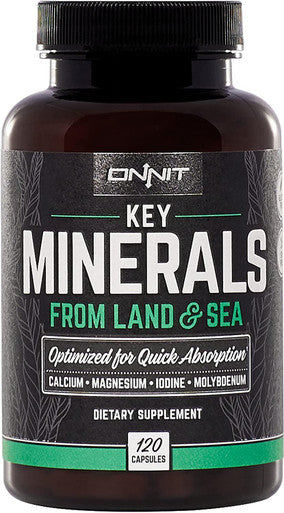 Onnit Key Minerals Calcium Magnesium Molybdenum and Iodine Supplement 120ct