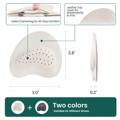 Welnove Leather Metatarsal Pads Women - Welnove Ball Of Foot Cushions For Women Men Comfort Anti Slip Forefoot Pads Inserts For High Heels Sandals Flats Pumps And Mules All Day Pain Relief 4 Pairs
