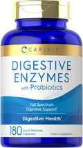 Carlyle Digestive Enzymes with Probiotics | 180 Capsules | Non-GMO, Gluten Free | Digestive Enzyme Supplement