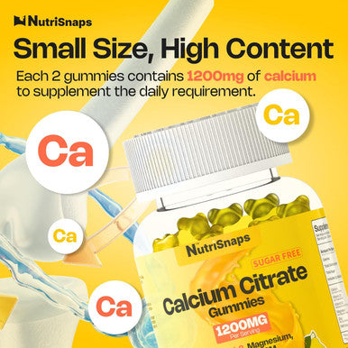 Sugar Calcium Citrate Gummies 1200Mg With Vitamin D3 K2, Magnesium, Zinc, Msm For Men & Women, Bone, Muscle, Immune Support, Ultimate Absorption Calcium Supplement, Vegan, 60 Count