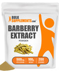 BulkSupplements Barberry Extract Powder - Berberine Supplement, from Barberry Root & Bark - Soy Free - 500mg , 200 Servings (100 Grams - 3.5 oz)