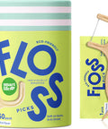 SmartLifeco Individually Wrapped Dental Floss Picks - Eco-Friendly Flosser Handle Made with Straw Wheat Blend Great for Travel PFA Free Toothpick Stick End Bamboo Charcoal Thread Whitens Teeth