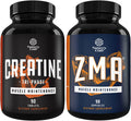 Bundle of Tri Phase Creatine Pills 5g and ZMA Supplements - Muscle Mass Gainer and Muscle Recovery - Muscle Growth Mineral Complex
