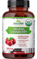 Zazzee Usda Organic Cranberry 25:1 Extract, 12,500 Mg Strength, 100 Vegan Capsules, Over 3 Month Supply, Standardized, Concentrat