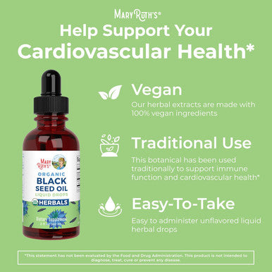 Maryruth Organics Black Seed Oil Liquid Drops Cold Pressed 3 Month Supply USDA Organic Black Cumin Seed Oil Immune Support Respiratory Health Sugar Vegan Non-GMO Gluten 2 Fl Oz