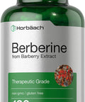 Berberine Supplement 120 Capsules Berberine HCl from Barberry Extract Non-GMO Gluten Free