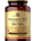 Solgar Vitamin B2 (Riboflavin) 100Mg 100 Vegetable Capsules Energy Metabolism Healthy Nervous System NonGmo Vegan Gluten Dairy Kosher 100 Servings