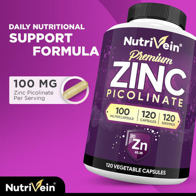 Nutrivein Premium Zinc Picolinate, Ashwagandha, And Liposomal Glutathione Supplement Bundle: Sea Moss, Reduced Glutathione, & Zinc Supplements For Men & Women For Immunity, Detox, Rest, & Recovery
