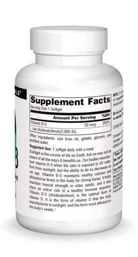 Source s Vitamin D-3 2000 iu Supports Bone & Immune Health - 200 Softgels
