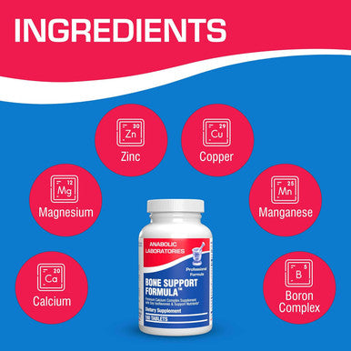 Anabolic Laboratories Bone Support Calcium Complex - 90 Tablets For Bone Health - Vitamins C, D, K, Zinc, Magnesium, And Calcium Supplement For Women And Men
