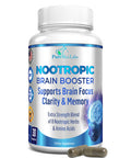 YUMMYVITE Nootropic Brain Booster - Memory & Brain Support Supplement With Ginkgo Biloba, Bacopa Monnieri - 30 Capsules