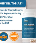 Dr. Tobias Deep Immune Probiotics Prebiotics for Women Men 4.4 Billion CFUs Helps Support Digestive Gut Health Immune Strength Absorb Nutrition 2 Daily 120 Capsules 60 Day Supply