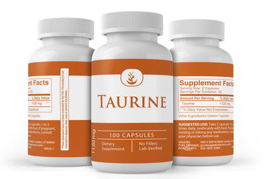 PURE ORIGINAL INGREDIENTS Taurine, (100 Capsules) 100% Pure, No Additives Or Fillers, Lab Verified