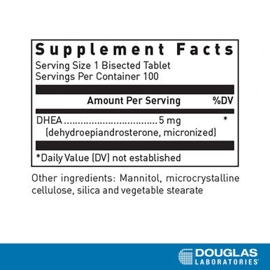Douglas Laboratories DHEA 5 mg Dissolvable Tablets - Supports Hormone Balance Immunity Brain Bone Health & Metabolism* Non-GMO 100 Tablets