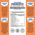 Probiotic 65 Billion Probiotics with Prebiotic for Women Men Lactobacillus Acidophilus Digestive Health Capsules Targeted Release Technology Shelf Stable Supplement NonGMO Dairy 30ct