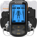 Avcoo 3-In-1 Tens Unit Muscle Stimulator With 30 Modes 40 Intensities Tens Machine For Gradual Back Pain Relief Therapy Rechargeable Ems Unit Massager With 12 Tens Electrode Pads A Storage Bag