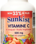 Sunkist Chewable Vitamin C Tablet, Tropical Breeze, 500mg