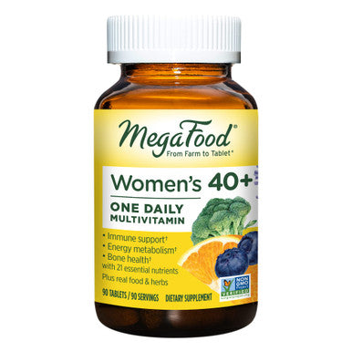 MegaFood Women'S 40+ One Daily Multivitamin For Women With Vitamin B12 Vitamin B6 Vitamin C Vitamin D Zinc & Iron - Plus Real Food - Immune Support - Bone Health - Non-Gmo - Vegetarian - 90 Tabs