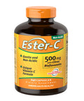 American Health Ester-C 500 mg with Citrus Bioflavonoids - 240 Capsules - Gentle On Stomach, Non-Acidic Vitamin C - Non-GMO, Gluten Free - 120 Servings