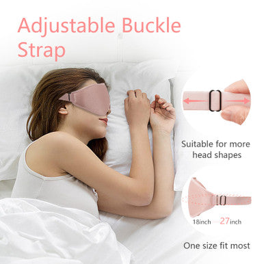Dec.Metu Sleep Mask 3D Eye Mask For Sleeping 100% Light Blocking Eye Covers With Adjustable Strap Night Blindfold For Women Memory Foam Pink