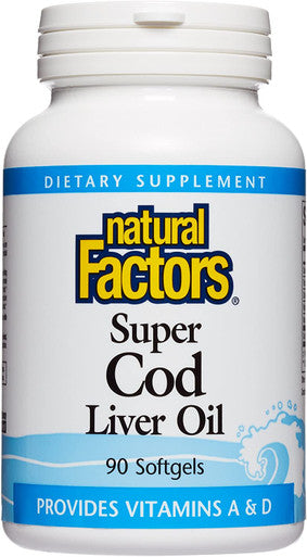 Natural Factors Super Cod Liver Oil Provides Vitamins A D 90 Soft Gels