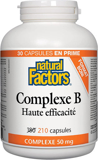 Natural Factors Vitamin B Hi Potency Complex 210 Capsules