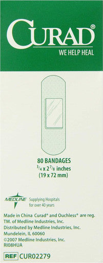 Curad Regular Size Adhesive Bandages Sheer 80-Count Boxes (Pack of 6)