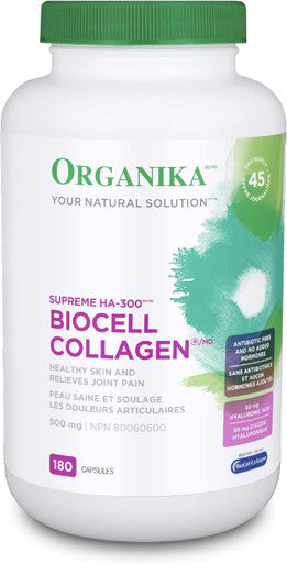 Organika Biocell Collagen- Type 2 Collagen, Hyaluronic Acid, Chondroitin Sulfate, Joint Support- 180Caps