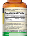 Mason Natural, Vitamin B-1 Thiamine Tablets, 250 Mg, 100-Count Bottle, Dietary Supplement Supports Energy Production and Healthy Metabolism, Helps Break Down Fats and Protein