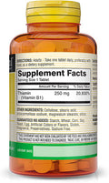 Mason Natural, Vitamin B-1 Thiamine Tablets, 250 Mg, 100-Count Bottle, Dietary Supplement Supports Energy Production and Healthy Metabolism, Helps Break Down Fats and Protein