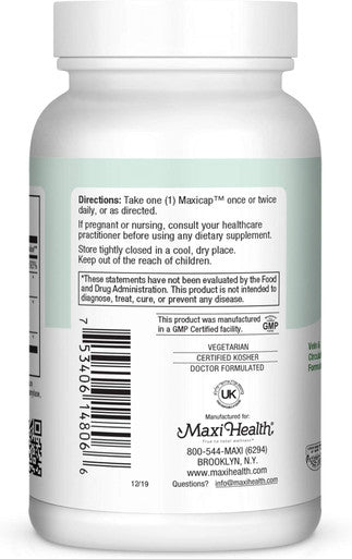 Maxi Health CircuMax Supplement - High Potency - Vein and Circulation Formula - 60 Capsules - Kosher