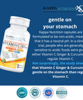 KAPPA NUTRITION Vitamin C 1,000mg, Ginger, Curcumin, Piperine, 4 in 1 Advanced Complex, (120 Capsules) from