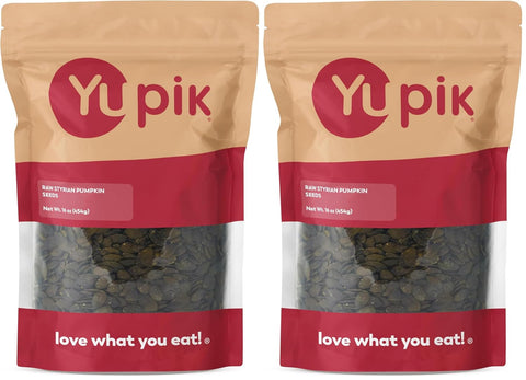 Yupik Raw Styrian Pumpkin Seeds 16 oz (1 lb), Unsalted, Shell-Free, Rich in Protein, Iron & Fiber, Non-GMO, Gluten-Free, Vegan, Kosher
