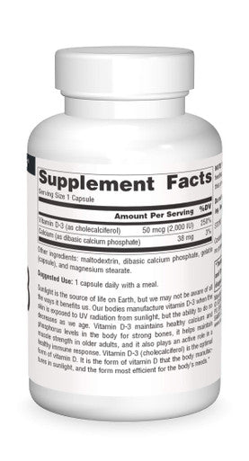 Source s Vitamin D-3 2000 iu Supports Bone & Immune Health - 100 Capsules