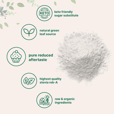 Micro Ingredients Pure Organic Stevia Powder 1 Pound (2837 Servings) Highest Grade Stevia Green Leaf Extract Reb-A | Reduced Bitter Aftertaste | 0 Calorie Natural Sweetener Sugar Alternative Keto Friendly