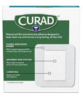 Curad White Waterproof Adhesive Pads 4" x 4" Advanced Wound Care 1 Box 8 Count