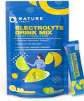 NATURE TARGET Electrolytes Powder 30 Packets Sugar Free Hydration Drink Mix | Lemon Lime Daily Essential with 5 Key Minerals for Workout, Travel, Camping, Non-GMO, Gluten Free, Vegan & Keto Friendly