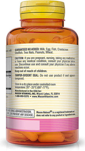 Mason Natural Cranberry Highly Concentrated - Supports Antioxidant and Immune Health, Maintains a Healthy Urinary System, 60 Capsules